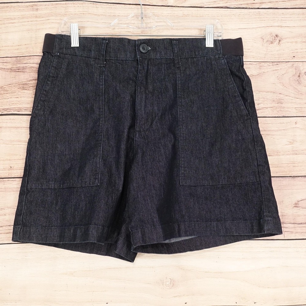 Lee Utility Denim Shorts Womens Size 12 Blue 34 Waist 6 Inseam Stretch Pockets